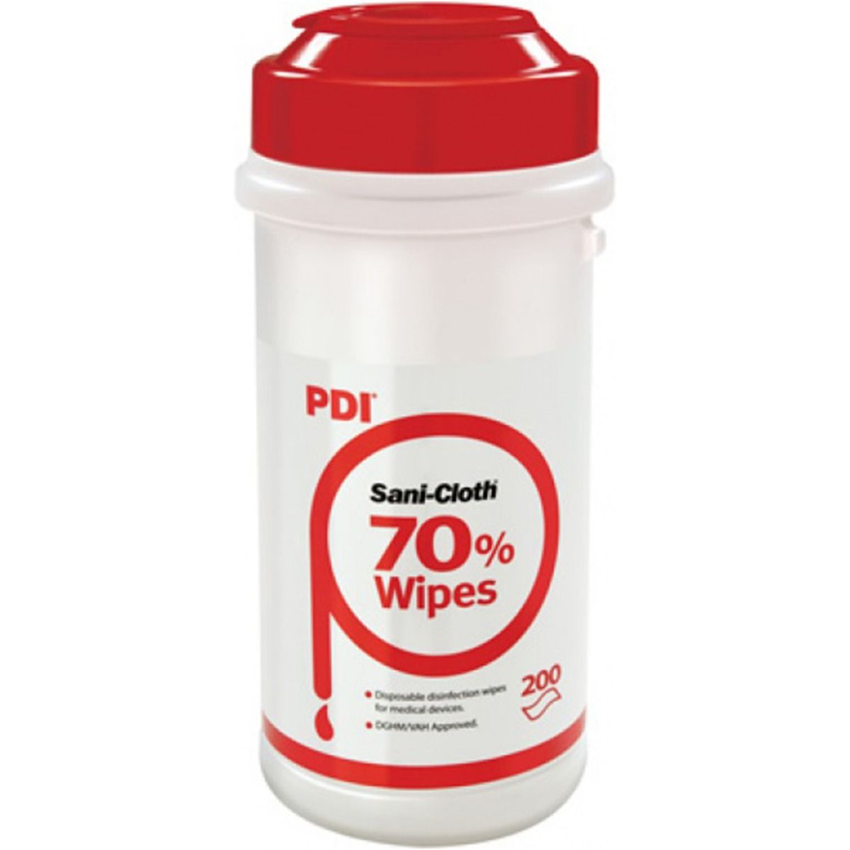 PDI Sani-Cloth 70 Disinfection Wipes – مناديل تعقيم كحولية من PDI لتنظيف وتعقيم الأجهزة الطبية والأسطح بسرعة وأمان.