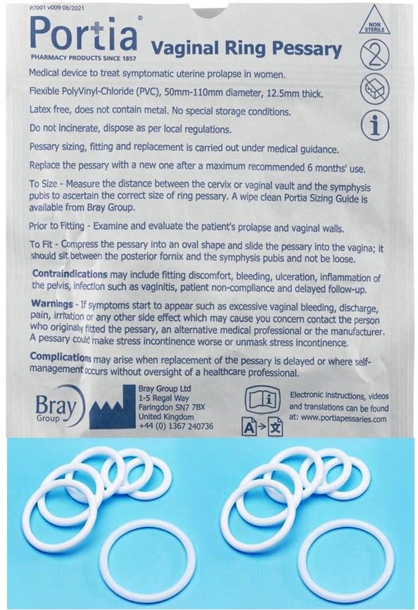 Porita Vaginal Ring Pessary for Pelvic Support Care providing gentle internal support. حلقة بورتا المهبلية للدعم الحوضي وتقديم دعم طبي لطيف.