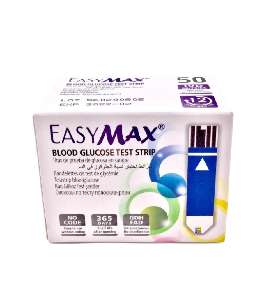 شرائط اختبار نسبة السكر في الدم، EasyMax (2 × 25/عبوة)